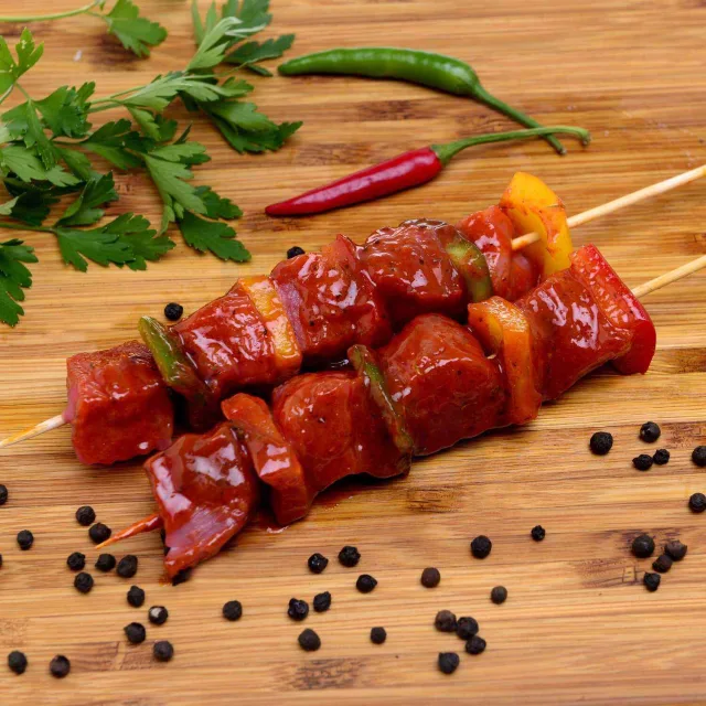 [00000347] Brochettes de boeuf rouge marinées 500g - FILIERE M